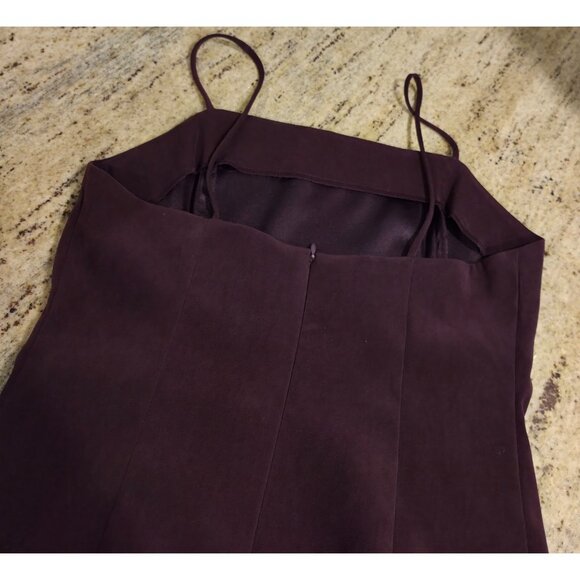 Michael Taylor Sz 10 Wine  2 Piece Sleeveless Sheath Long Blazer Dress Set Mini - Picture 8 of 16